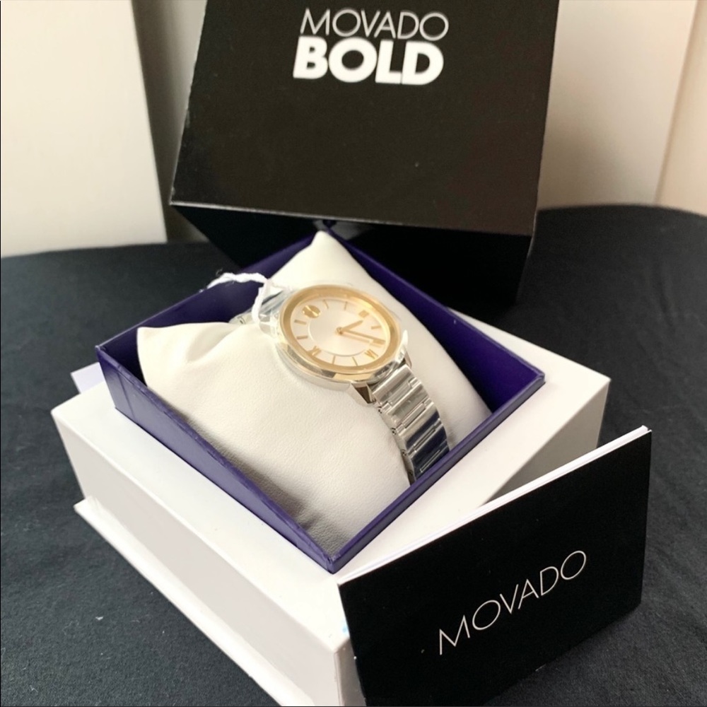 NEW Movado Bold watch silver with gold